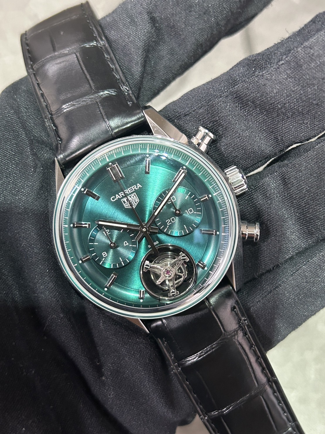 TAG Heuer(タグ ホイヤー) カレラ トゥールビヨン クロノグラフ【2024年8月印】【極美品】【CBS5011.FC6566】